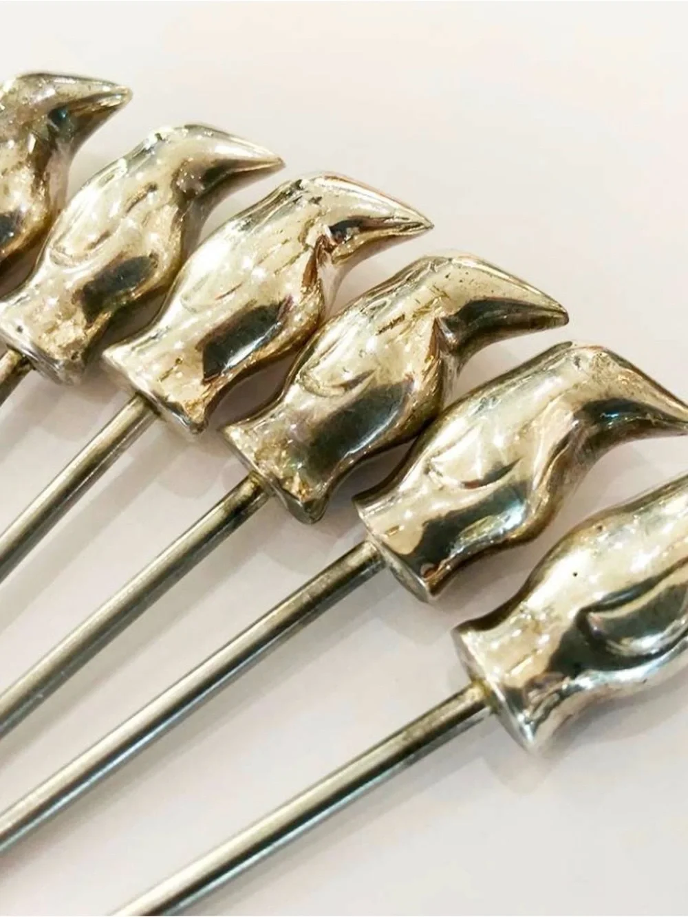 Pottery Barn VINTAGE SILVER PENGUIN MARTINI SET
